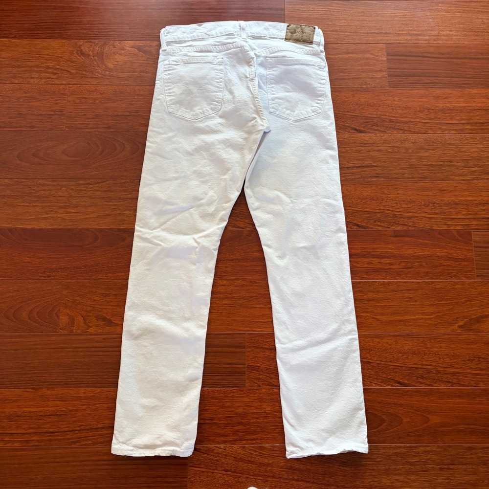 Polo Ralph Lauren Mens Varick Slim Straight Jeans 33x32 White Denim Pants